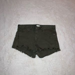 Green Cutoff Shorts